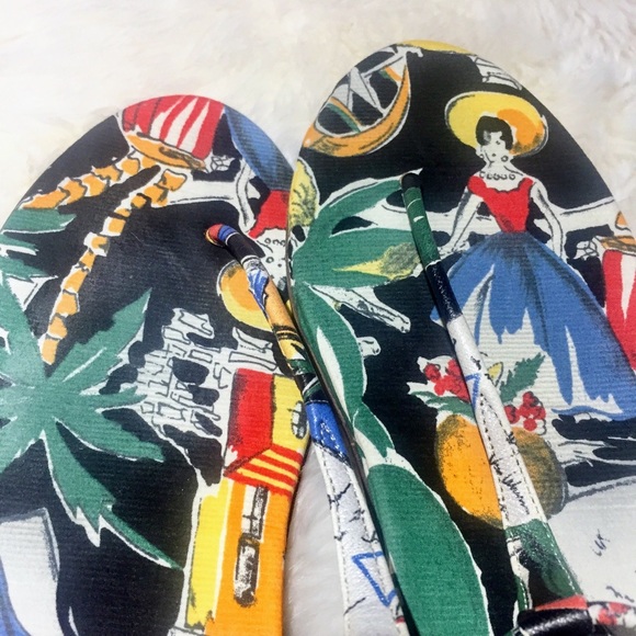 J. Crew T-strap sandals in postcard print 12 - Picture 3 of 8